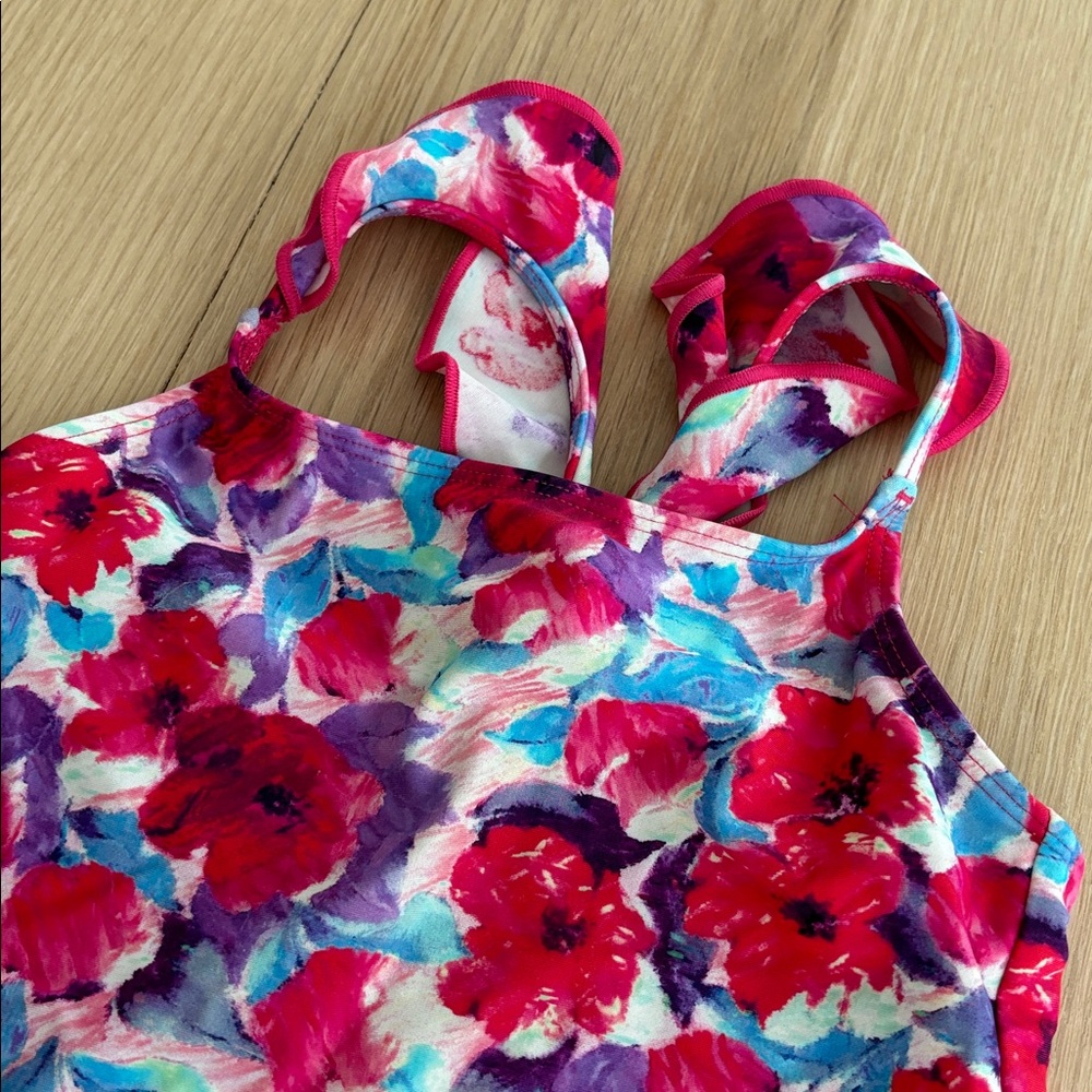 PatBO Little Girl’s Violet Ruffle One Piece Swimsuit - Picture 5 of 5